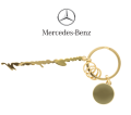 Breloczki do kluczy napis Mercedes Classic złoty tył